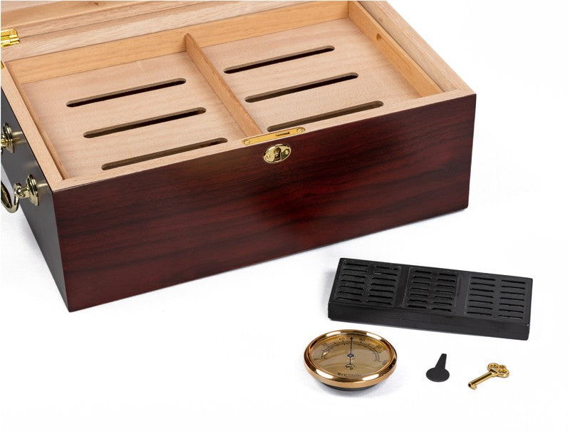 Monte Carlo 120-Count Cherry Desktop Humidor with Spanish Cedar