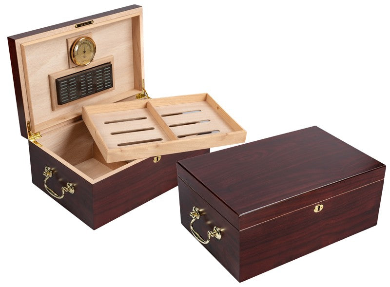 Monte Carlo 120-Count Cherry Desktop Humidor with Spanish Cedar