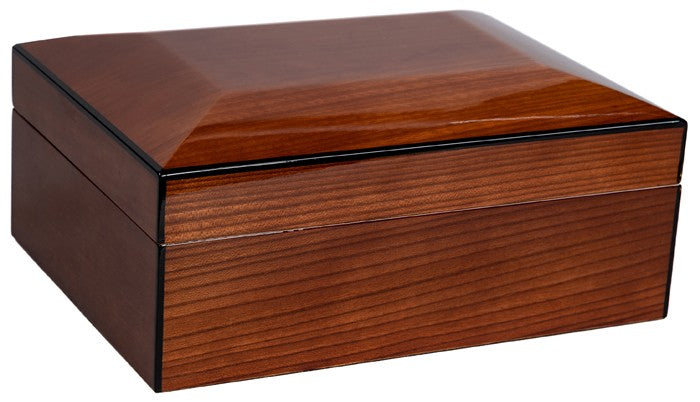 Napoli Walnut Burl Desktop Humidor with 75-Cigar High-Gloss Dome