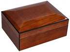 Napoli Walnut Burl Desktop Humidor with 75-Cigar High-Gloss Dome