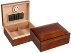 Napoli Walnut Burl Desktop Humidor with 75-Cigar High-Gloss Dome