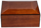 Napoli Walnut Burl Desktop Humidor with 75-Cigar High-Gloss Dome