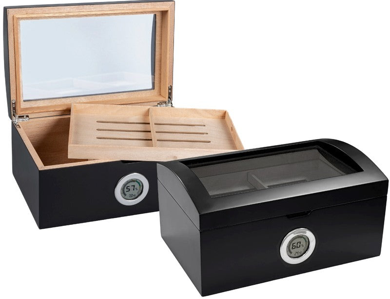 Portofino 100-Cigar Dome-Top Desktop Humidor with Digital Hygrometer