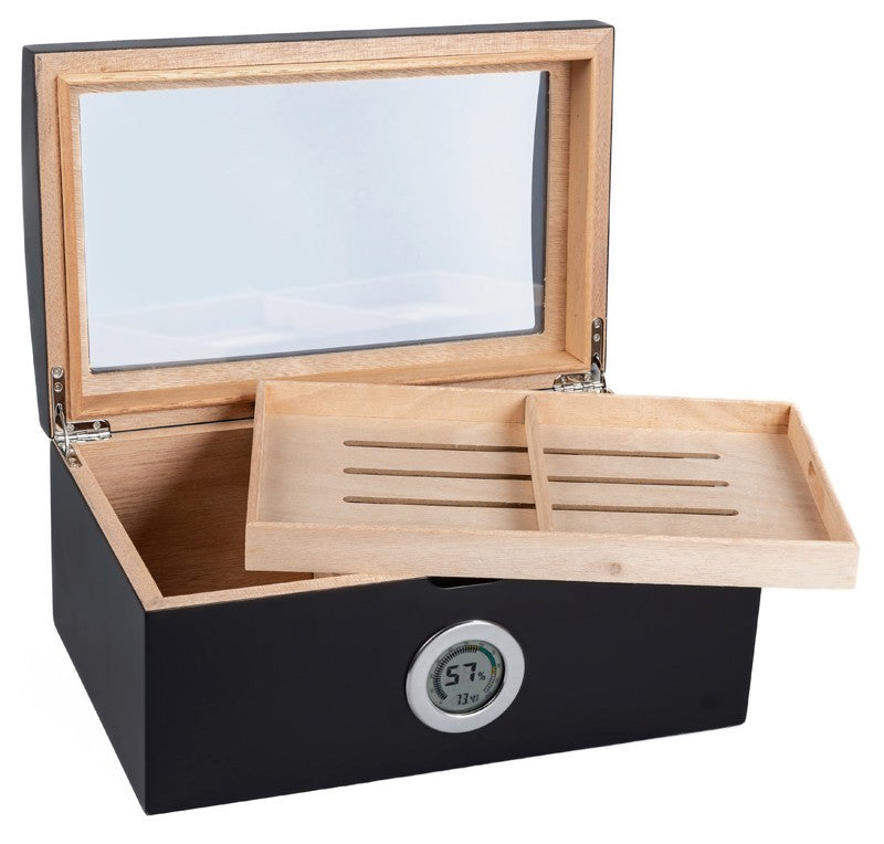 Portofino 100-Cigar Dome-Top Desktop Humidor with Digital Hygrometer