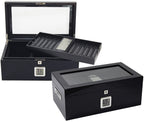 Raven Black Lacquer Humidor 120-Cigar Capacity Digital Hygrometer