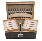 Rockefeller Ebony Desktop Humidor 130-Cigar Spanish Cedar Lined