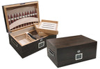 Rockefeller Ebony Desktop Humidor 130-Cigar Spanish Cedar Lined