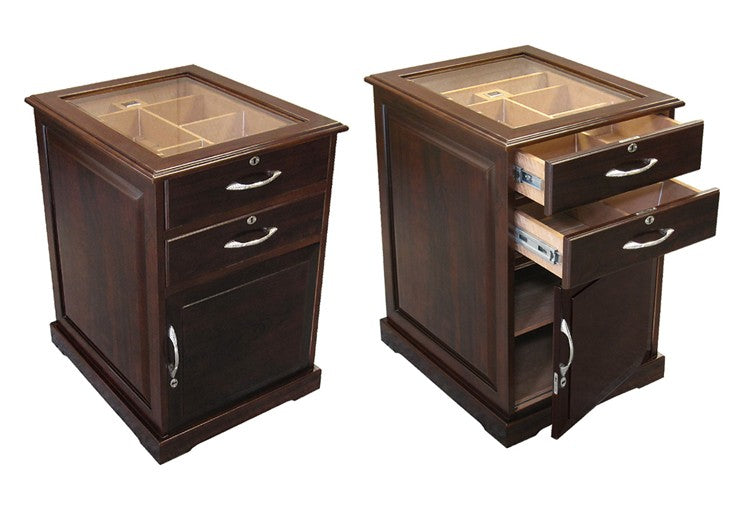 Prestige Import Group Santiago Walnut End Table Humidor with Drawers