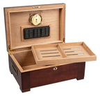 Stetson 150-Cigar Desktop Humidor Dark Burl High-Gloss Inlay