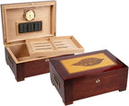 Stetson 150-Cigar Desktop Humidor Dark Burl High-Gloss Inlay