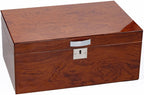 Princeton Bubinga Lacquered Desktop Humidor 130-Cigar Spanish Cedar Lined