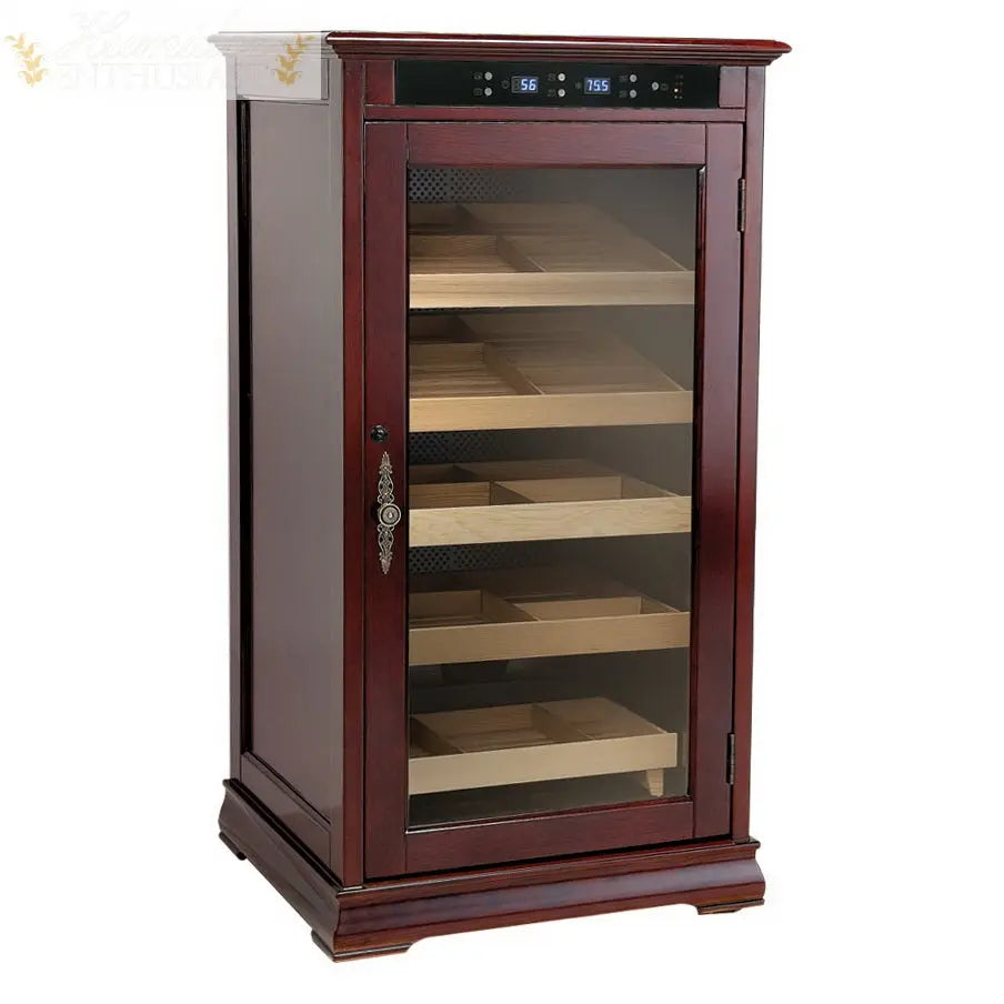 Prestige Import Group Redford Electronic Cabinet Cigar Humidor Dark Cherry