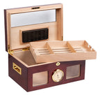 Valencia 120‑Count Desktop Humidor Cherry Lacquer Spanish Cedar