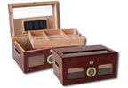 Valencia Digital Desktop Humidor 120 Cigar Golden Cherry Finish