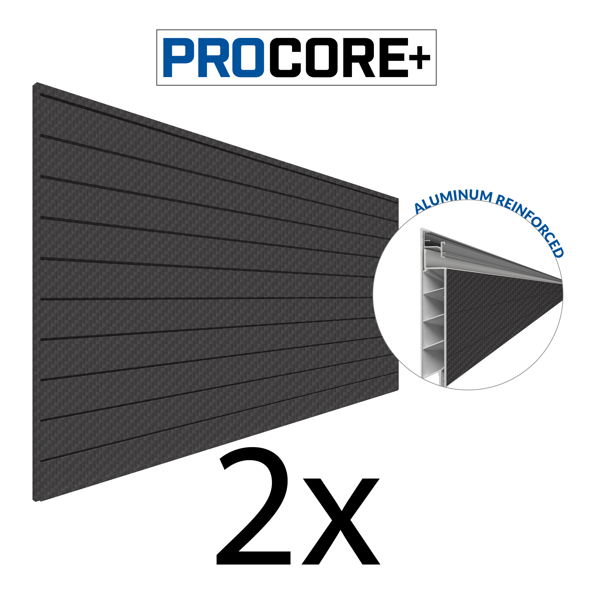 Proslat 8 ft. x 4 ft. PROCORE + Carbon Fiber PVC Slatwall
