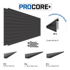 Proslat 8 ft. x 4 ft. PROCORE + Carbon Fiber PVC Slatwall