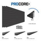 Proslat 8 ft. x 4 ft. PROCORE + Carbon Fiber PVC Slatwall