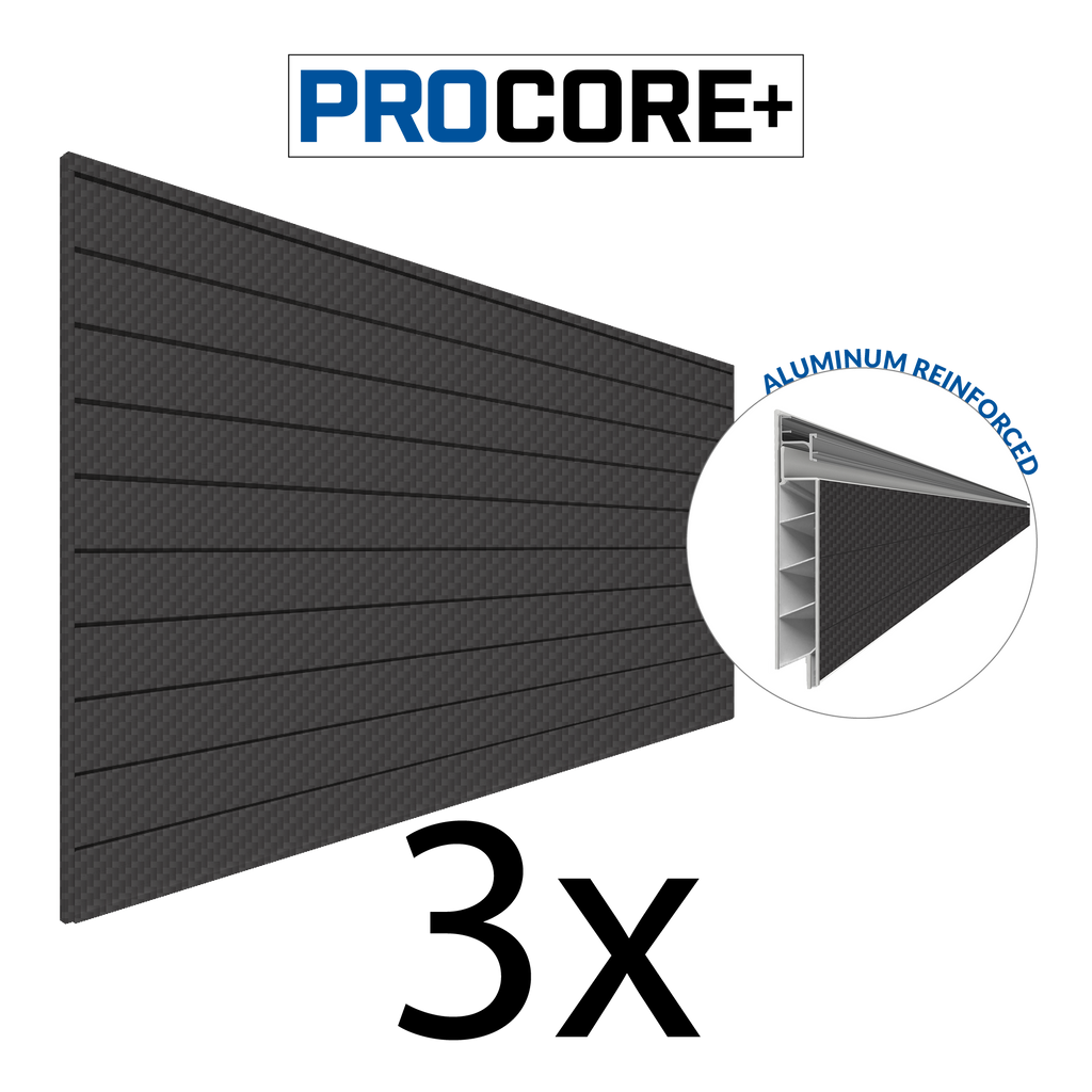 Proslat 8 ft. x 4 ft. PROCORE + Carbon Fiber PVC Slatwall