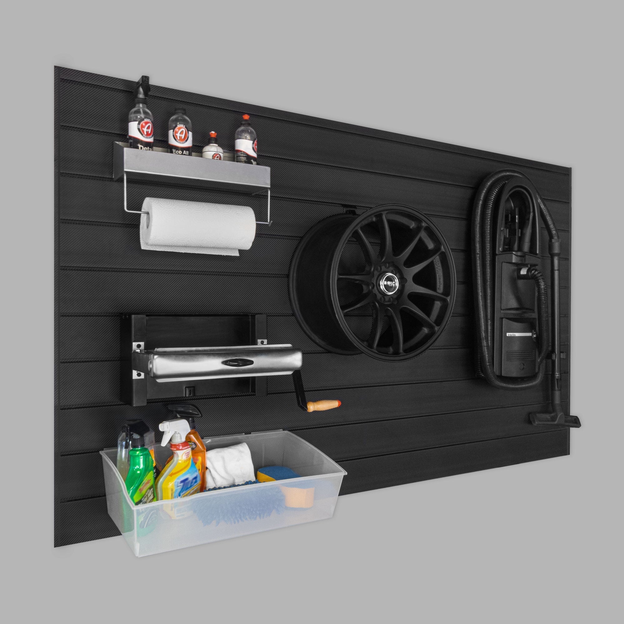 Proslat 8 ft. x 4 ft. PROCORE + Carbon Fiber PVC Slatwall