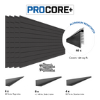 Proslat 8 ft. x 4 ft. PROCORE + Carbon Fiber PVC Slatwall