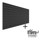 Proslat 8’ x 4’ PVC Wall Slatwall Mini Bundle - Charcoal