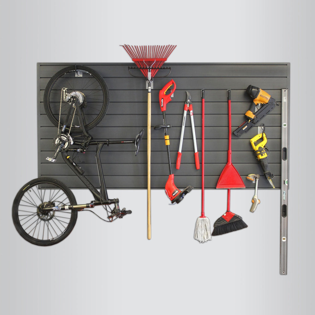 Proslat 8’ x 4’ PVC Wall Slatwall Mini Bundle - Charcoal