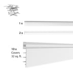 Proslat 8’ x 4’ PVC Wall Slatwall Mini Bundle (Different