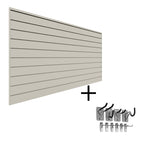 Proslat 8’ x 4’ PVC Wall Slatwall Mini Bundle - Sandstone