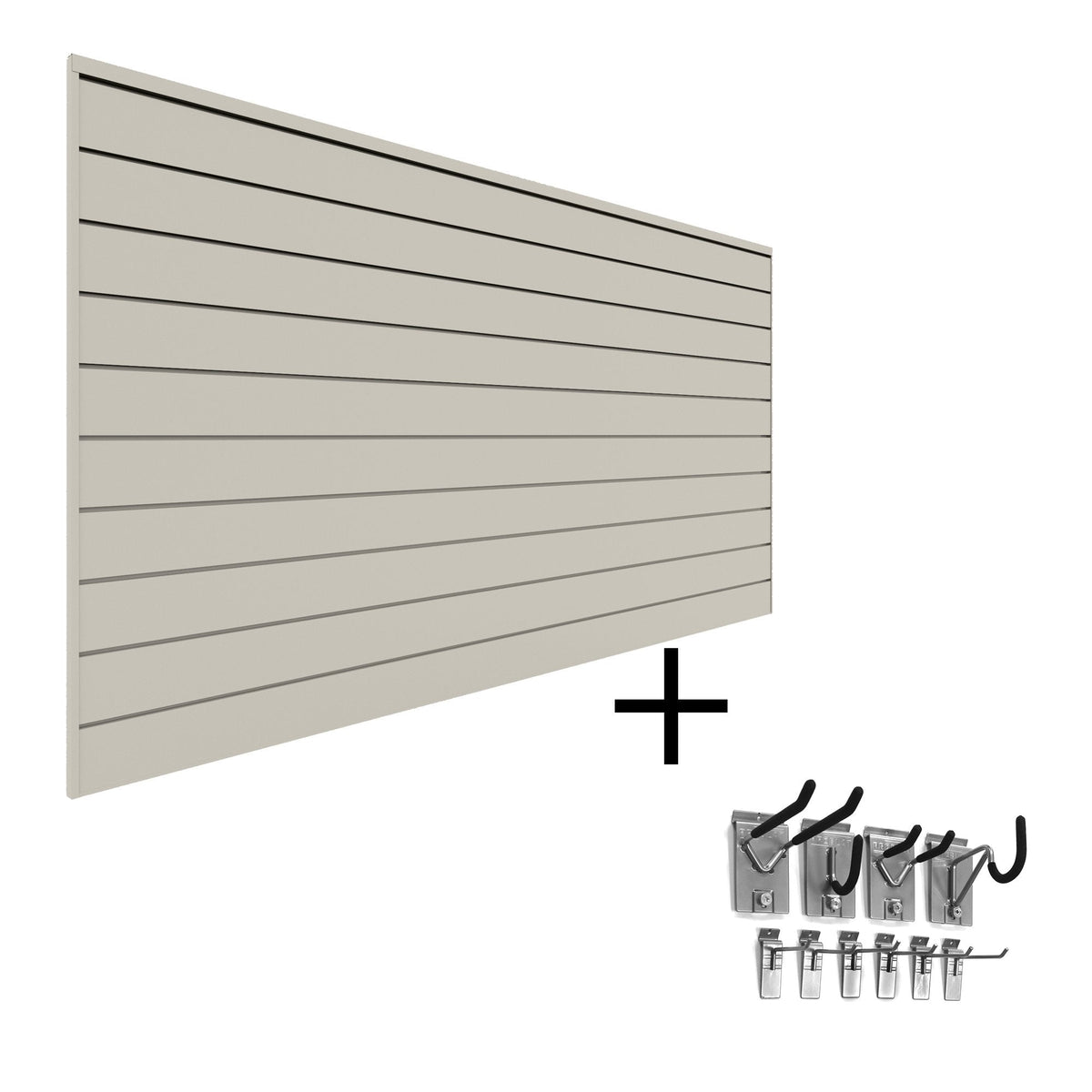 Proslat 8’ x 4’ PVC Wall Slatwall Mini Bundle - Sandstone