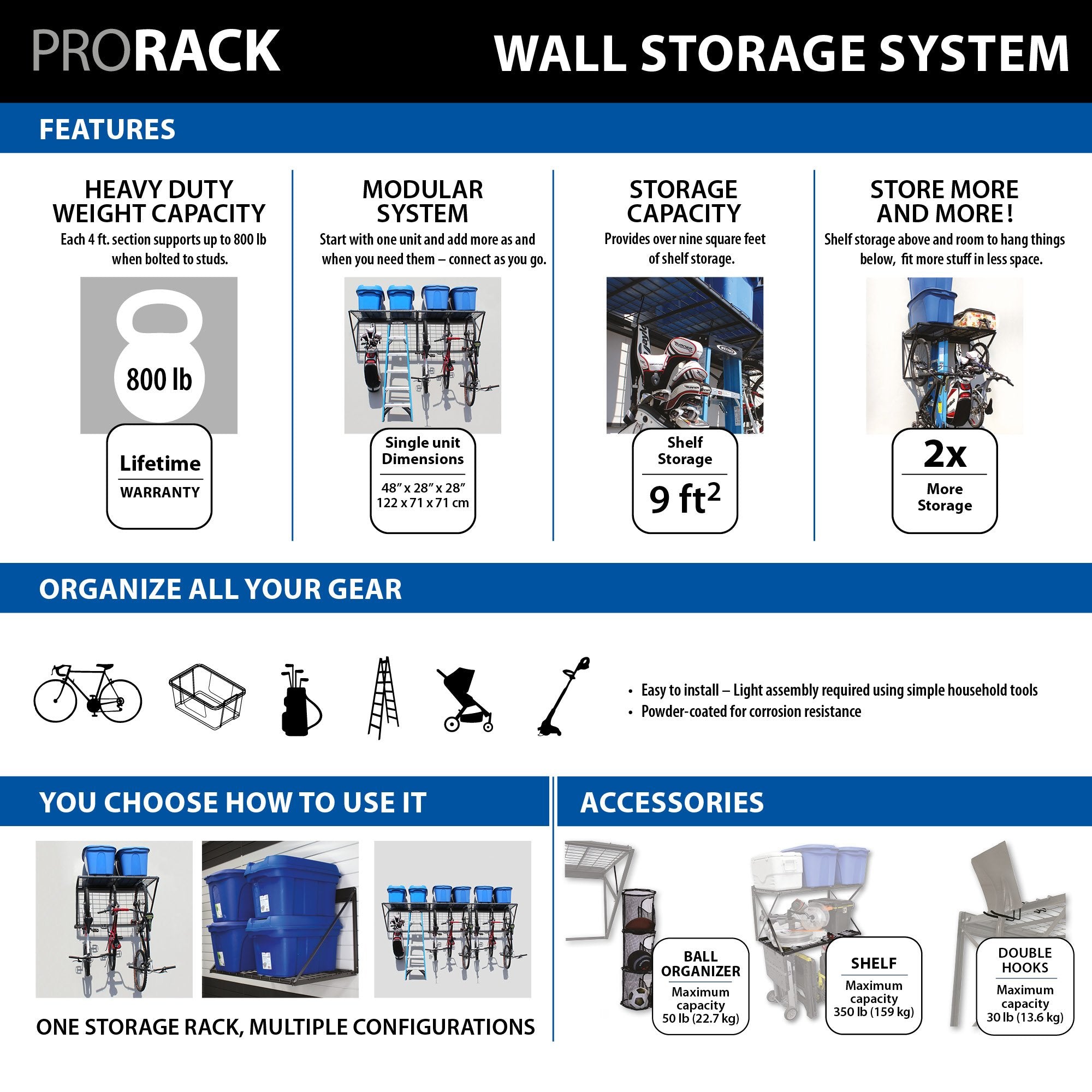 Proslat Ball Organizer Prorack and Slatwall - Accessories