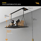 Proslat Garage Gator 3 ft x 6 ft Platform 220 lb Lift Kit
