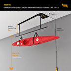 Proslat Garage Gator Dual Canoe & Kayak 220 lb Lift Kit