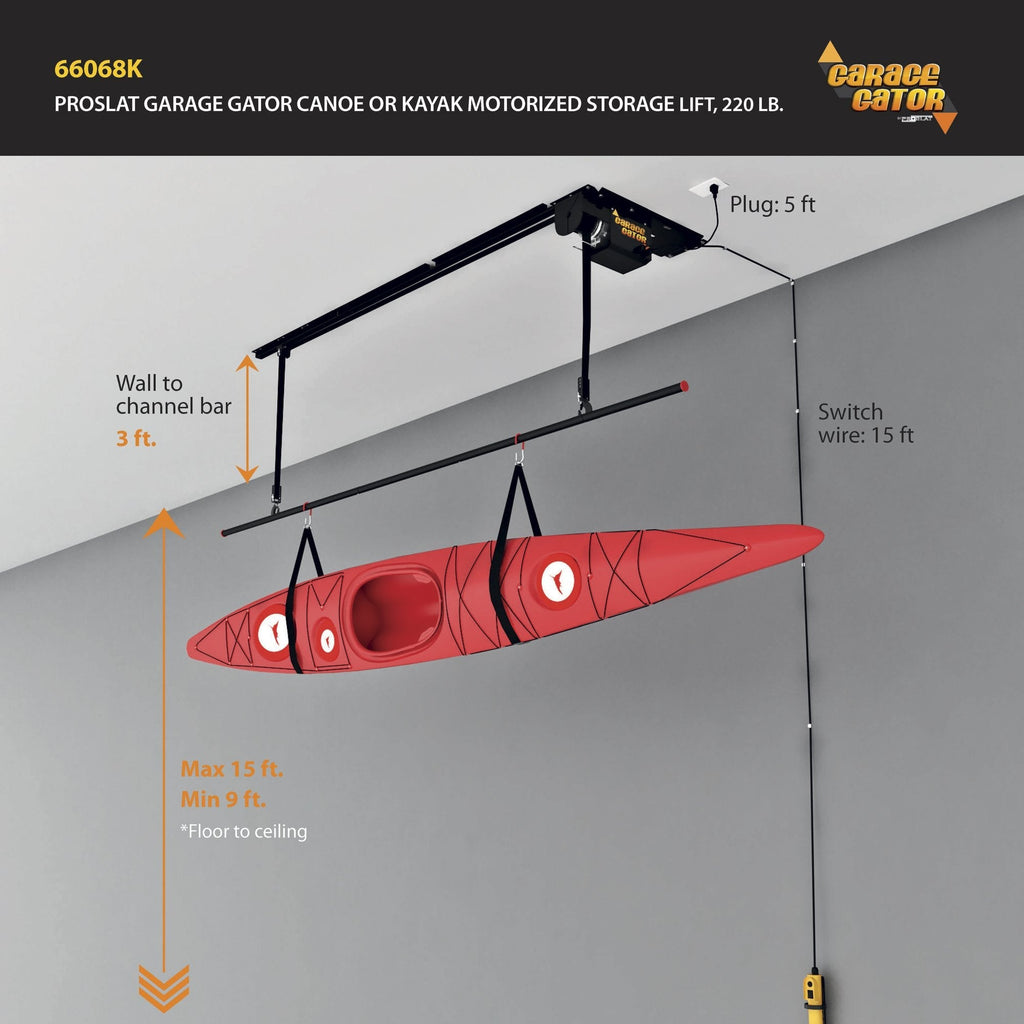 Proslat Garage Gator Single Canoe & Kayak 220 lb Hoist kit