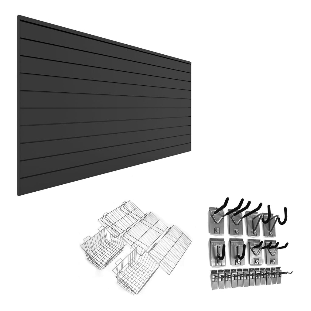 Proslat Ultimate 2 Slatwall Wall Storage Bundle - Charcoal
