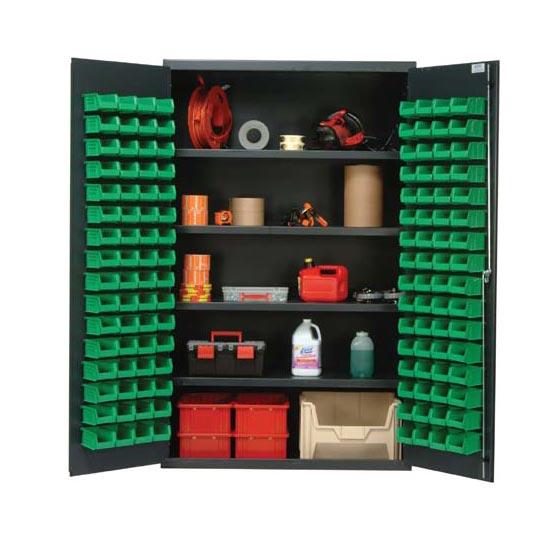Quantum 48" Wide All-Welded Bin Cabinet W/ 128 Bins