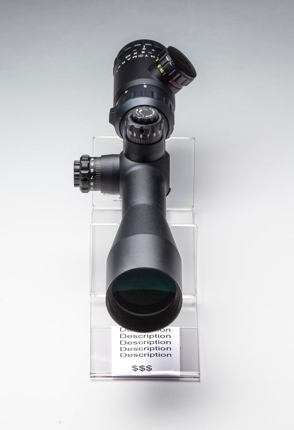 1 Scope Clear Acrylic Display, with Price Tag Holder SKU: (6467)