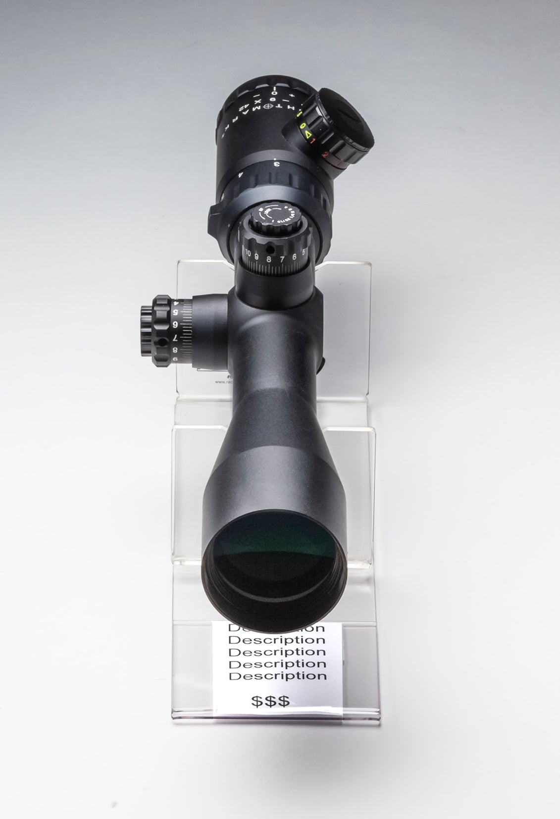 1 Scope Clear Acrylic Display, with Price Tag Holder SKU: (6467)