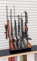 2' 6-Rifle, Slat Wall / Peg Board Rifle Deluxe Shelf Display. (SKU 6297)