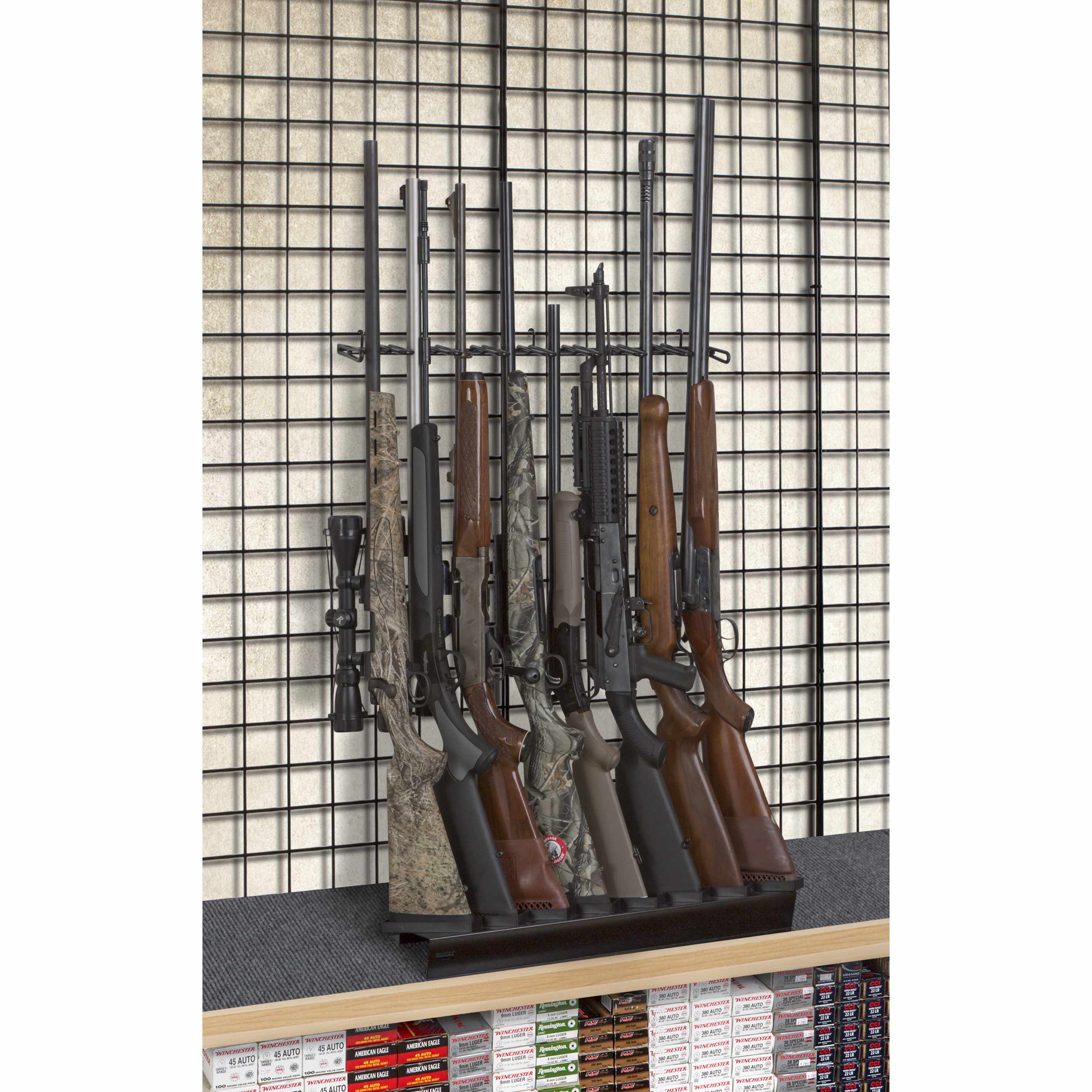 2’ 8 Rifle Deluxe Shelf Display Grid Wall (SKU: 6274)