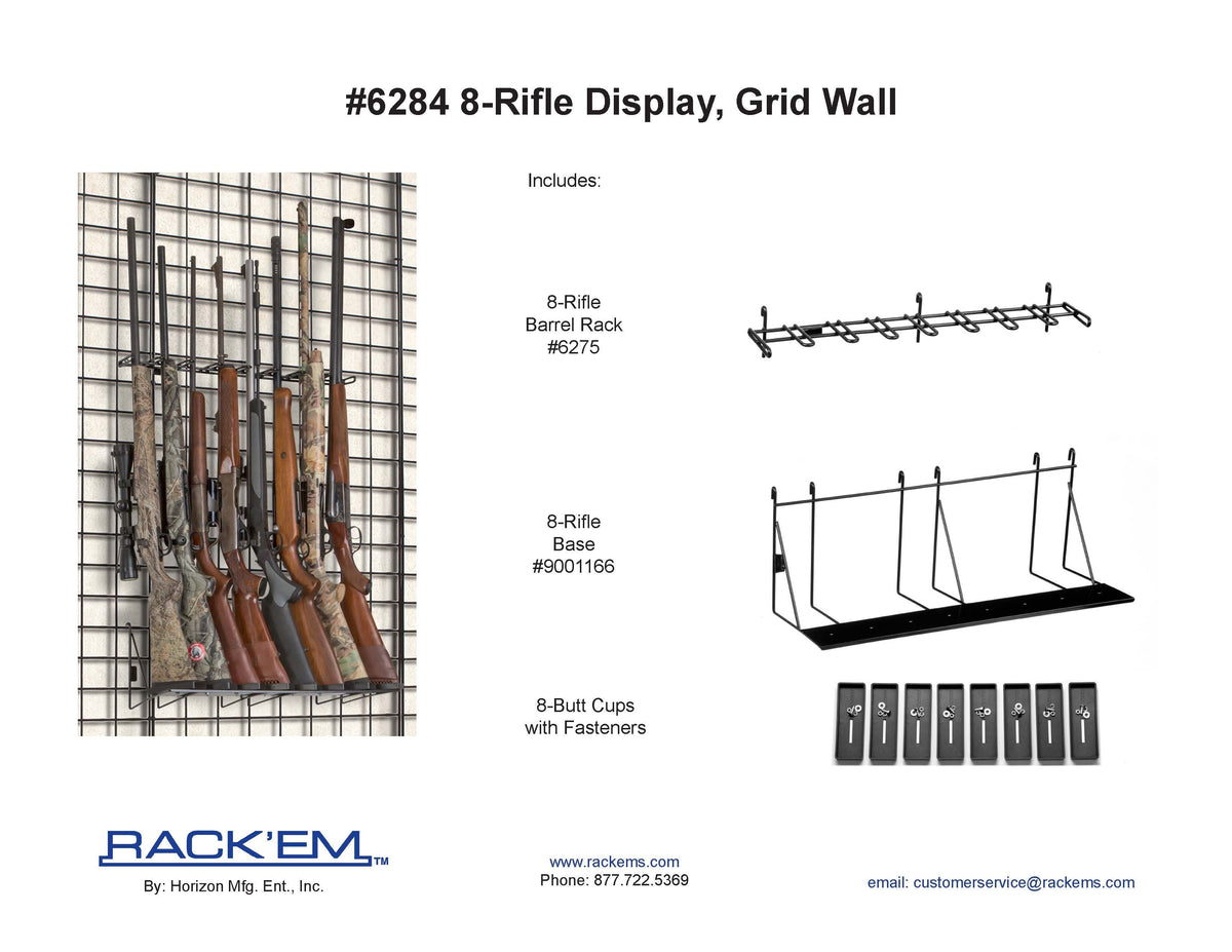 2’ 8 Rifle Wall Display Grid Wall (SKU: 6284)