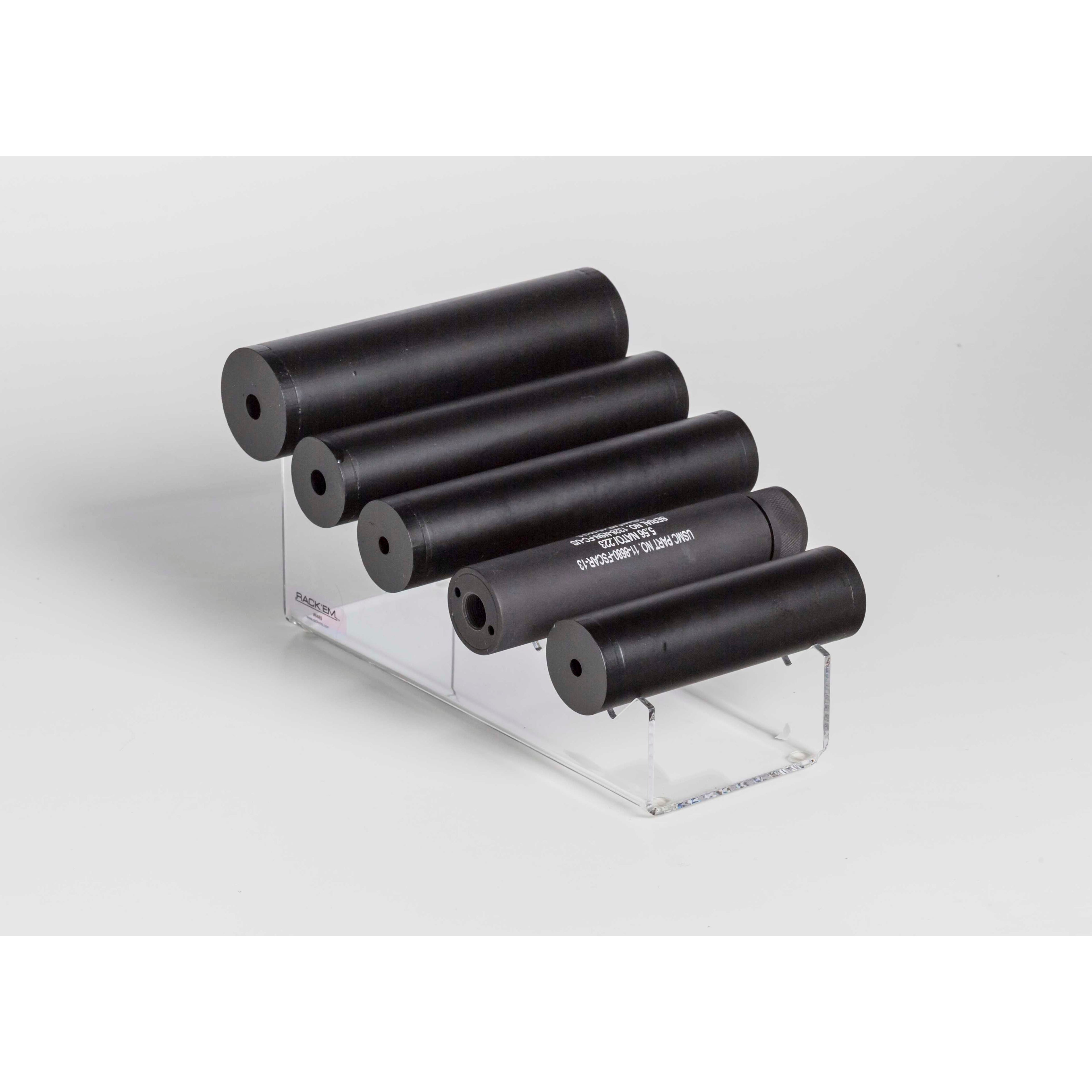 5 Suppressor Waterfall Acrylic Display (also holds 3 Scopes) 3.5 "W x 8.5"D x 3"H (SKU: 6465)