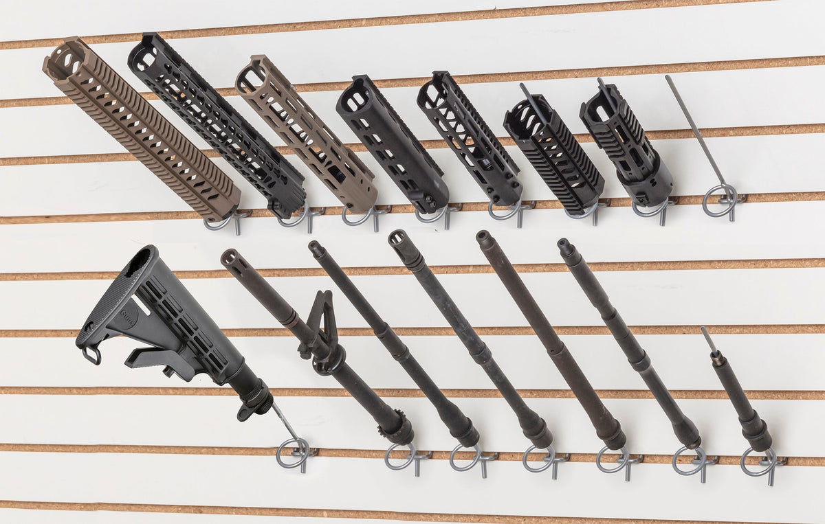 AR Hand Guard , .308 Barrels and Tube Stock for Slat Wall / Peg Board Display (SKU: 6179)