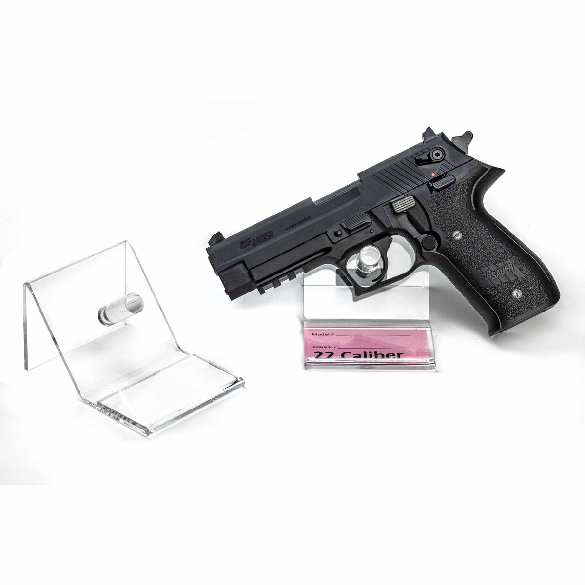 Front Tag Clear Acrylic Pistol Display (SKU: 6311-10)
