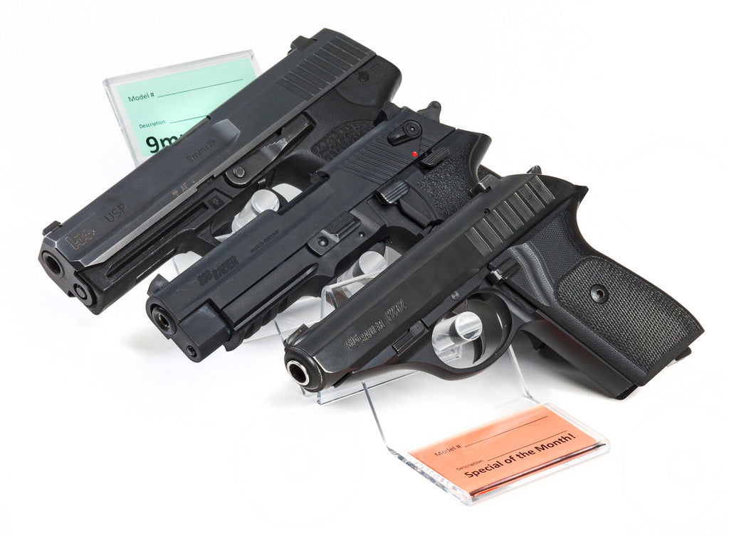 Front Tag Clear Acrylic Pistol Display (SKU: 6311-10)