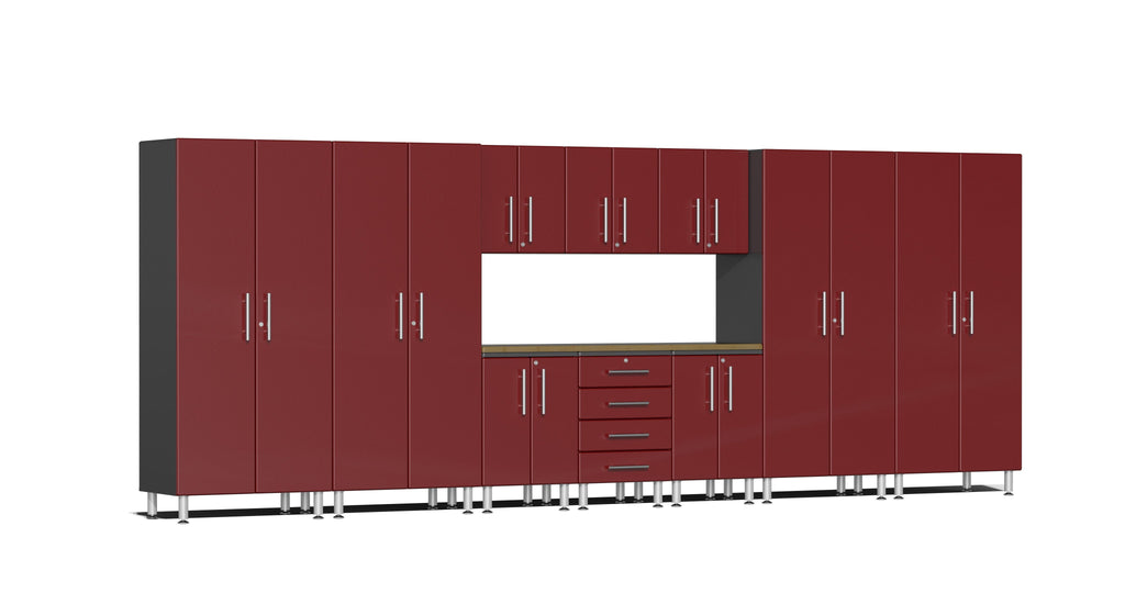 Ulti-MATE Garage 2.0 Series 11-Piece Kit with Bamboo Worktop - UG22112R (Receive a FREE   GearTrack with 6-Hooks - GAGP42GBEY Chair)