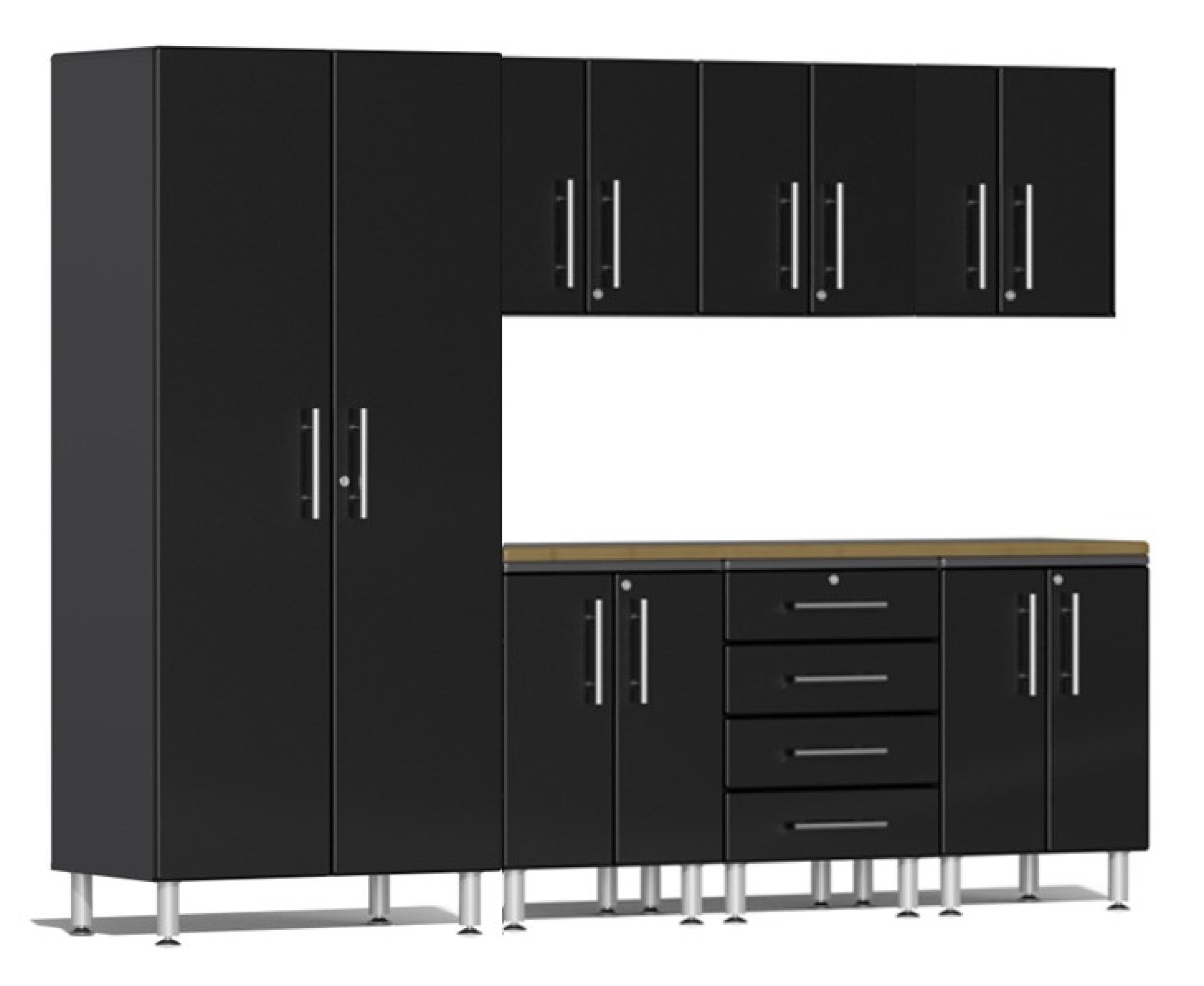 Ulti-MATE Garage 2.0 Series Black 8-Piece Kit with Bamboo