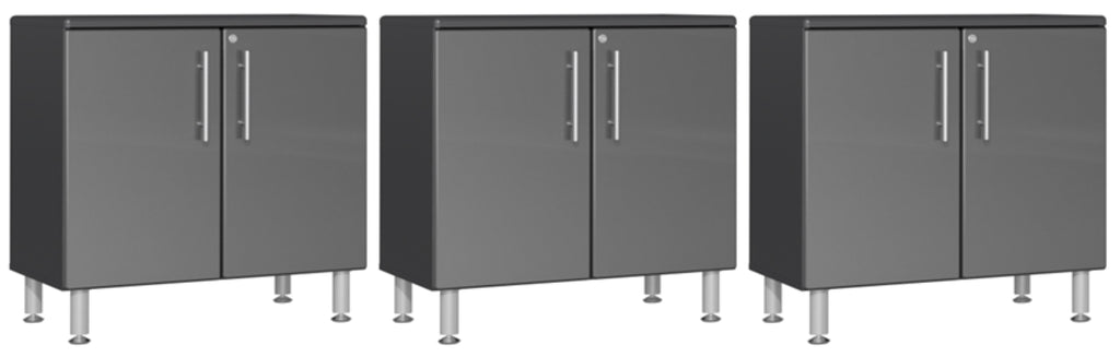 Ulti-MATE Garage 2.0 Series Grey 3-Piece Jumbo Base Cabinet