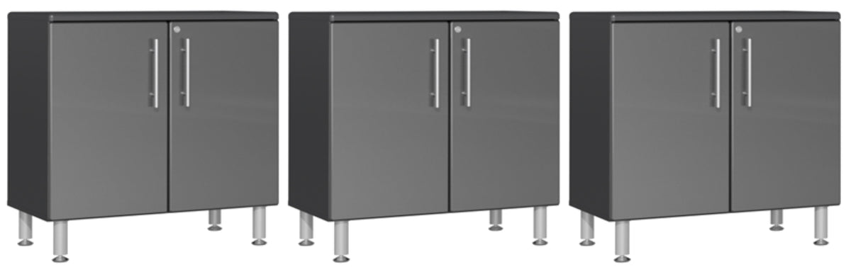 Ulti-MATE Garage 2.0 Series Grey 3-Piece Jumbo Base Cabinet