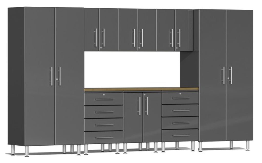 Ulti-MATE Garage 2.0 Series Grey 9-Piece Kit with Worktop