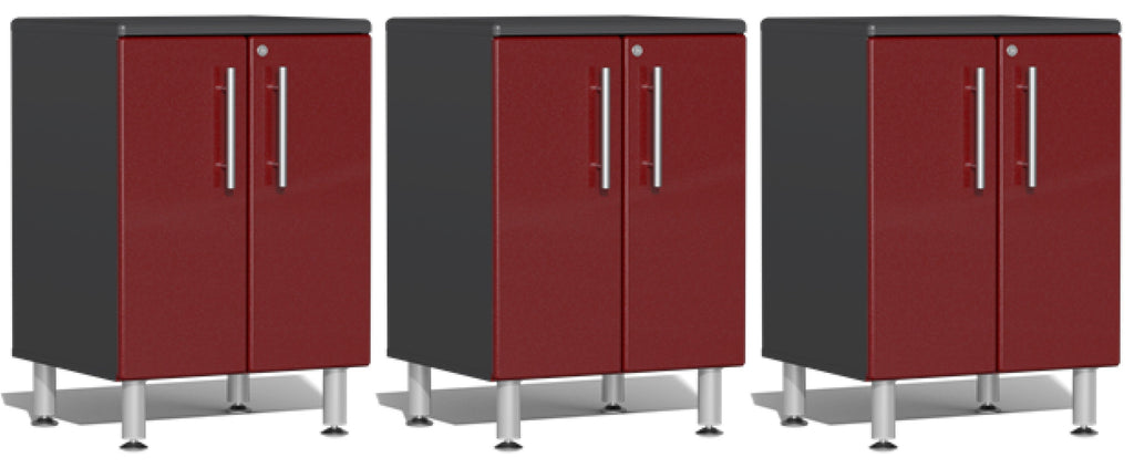 Ulti-MATE Garage 2.0 Series Red 3-Piece Door Base Cabinet